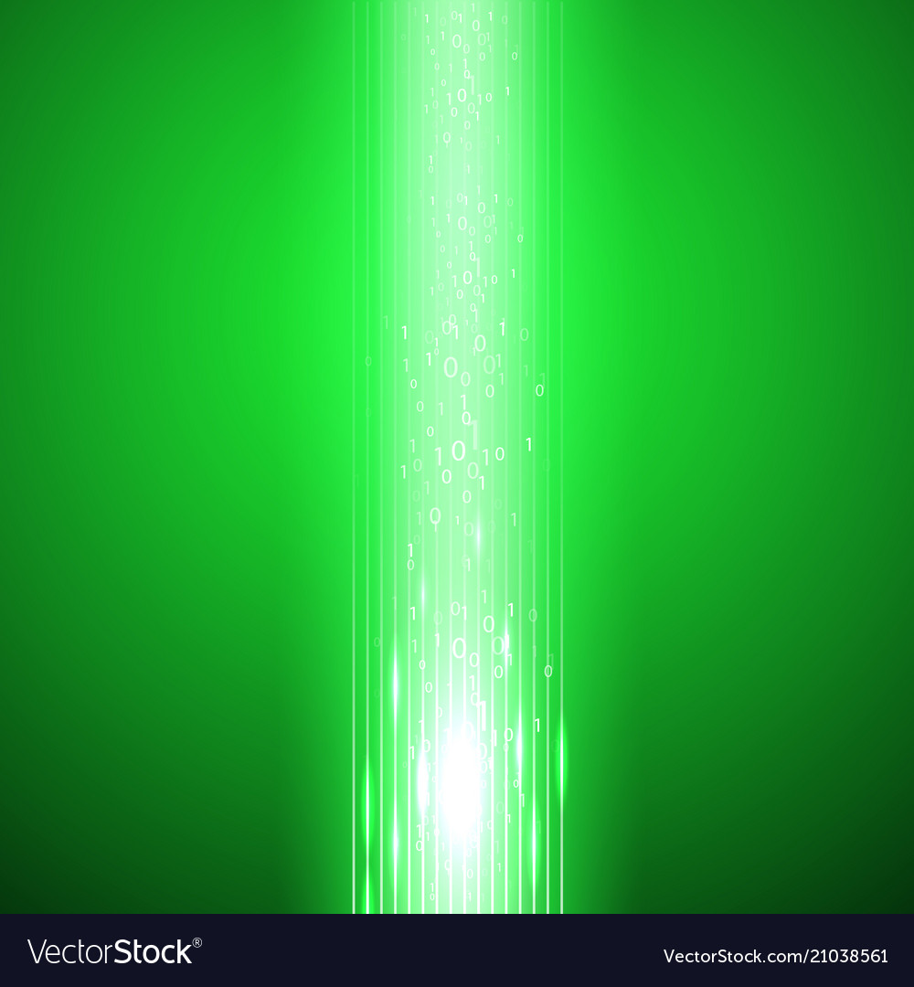 Green background with stream of binary code vector image Green background with stream of binary code