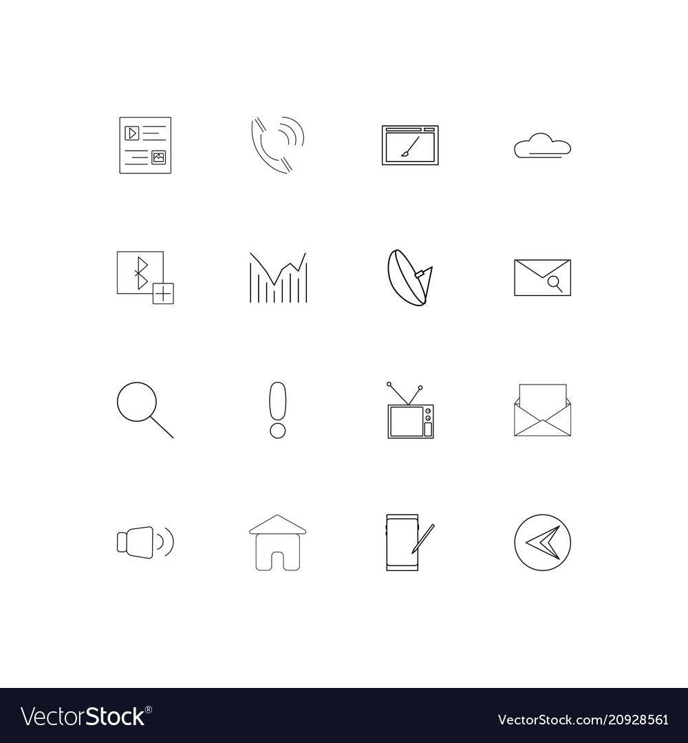 Internet of things linear thin icons set outlined