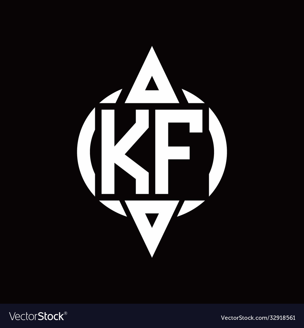 Kf logo with circle rounded combine triangle top