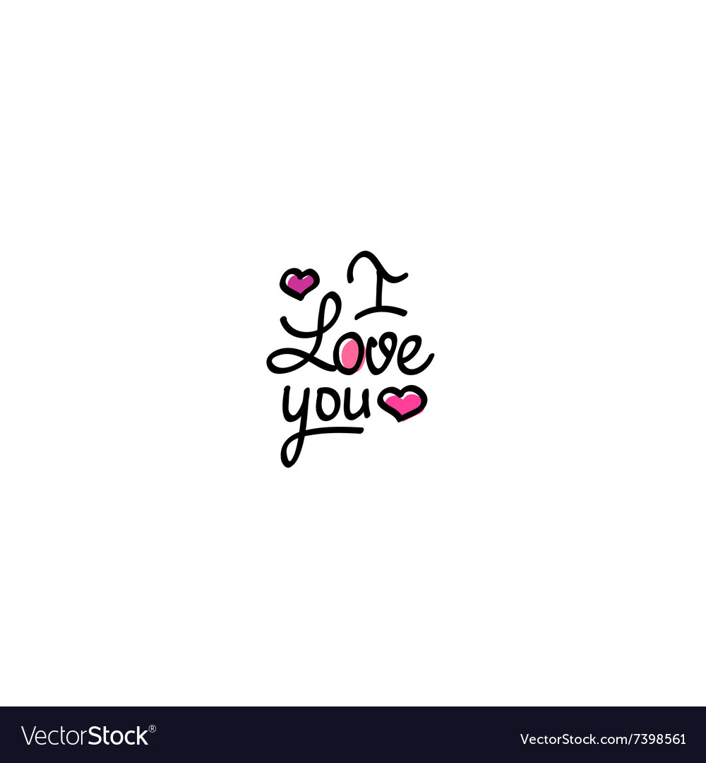 Love you lettering valentine design