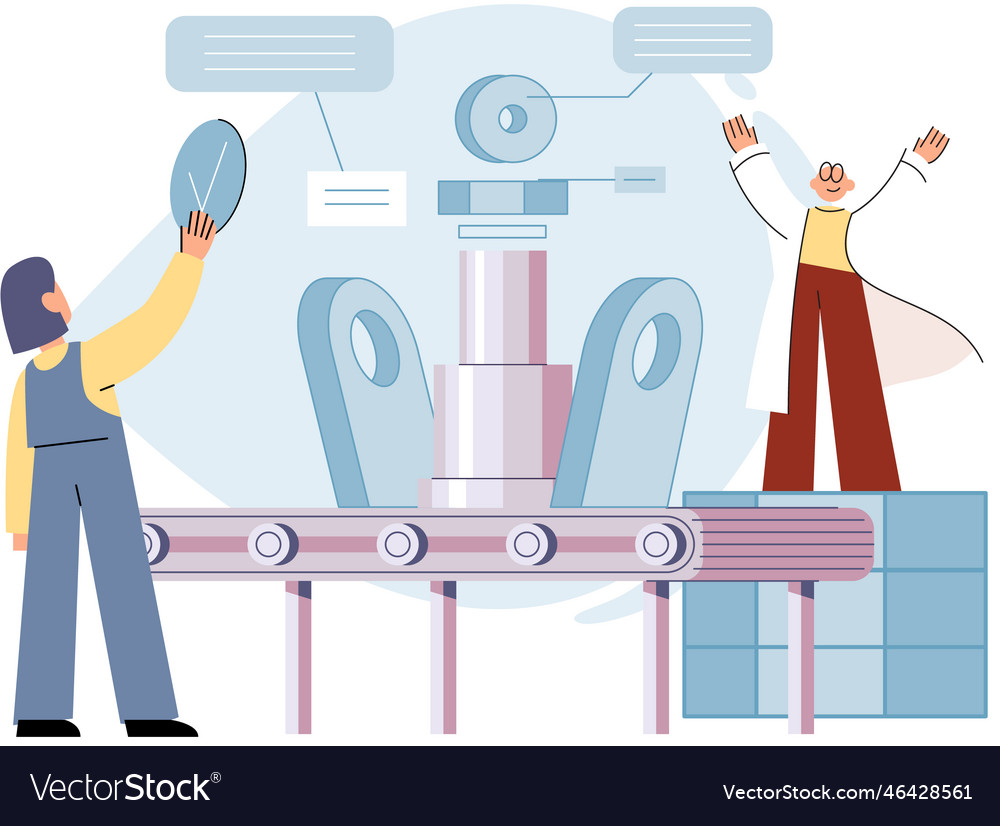 Manufacturing process automated production line Vector Image