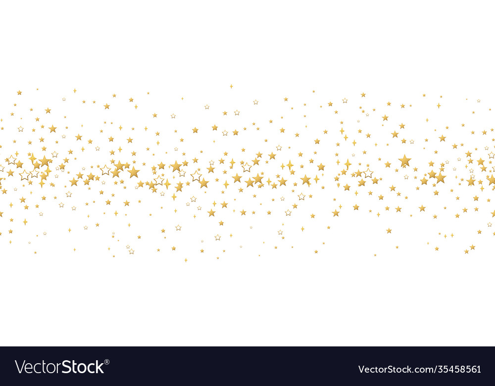 Seamless pattern gold stars confetti