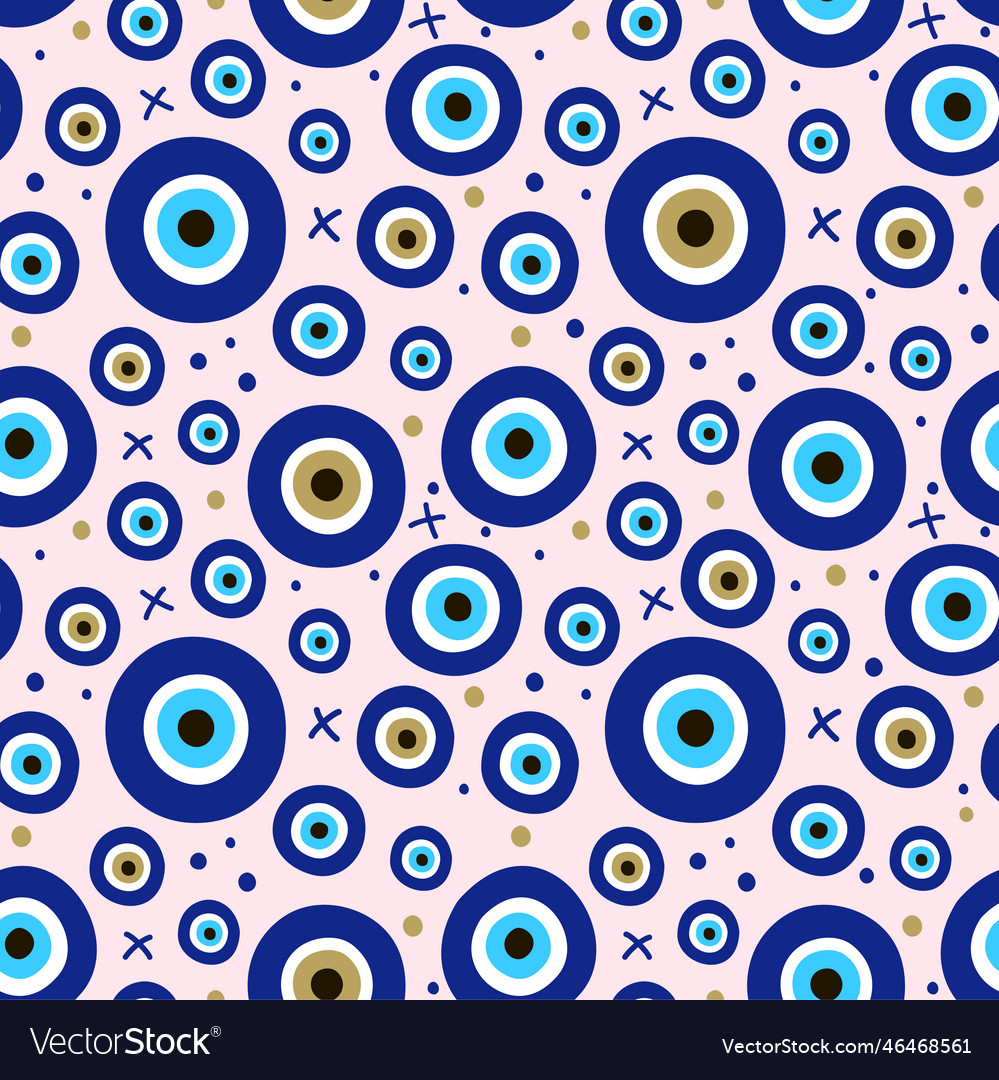 Seamless pattern with evil eyes symbol Royalty Free Vector