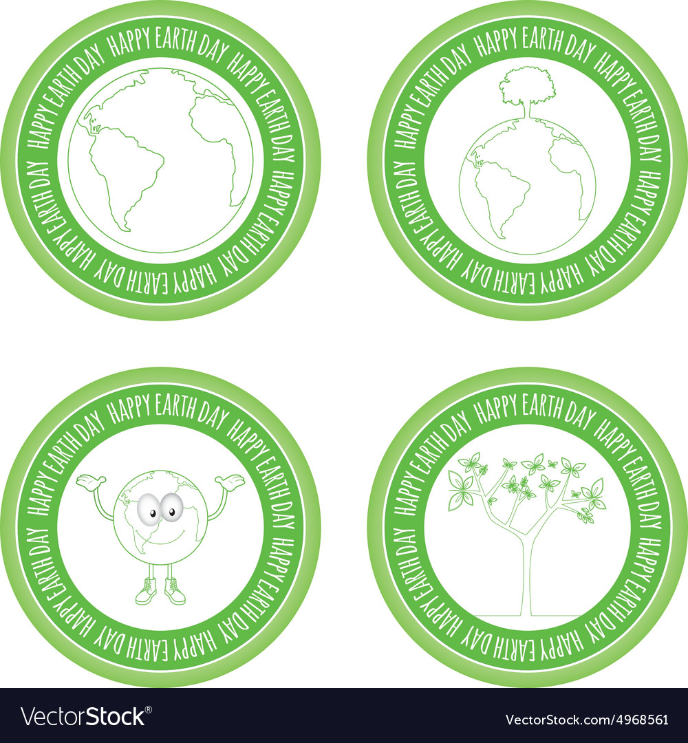 Set labels with text and elements for earth day