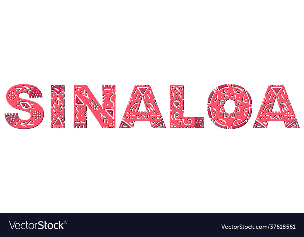 Sinaloa red isolated inscription with national