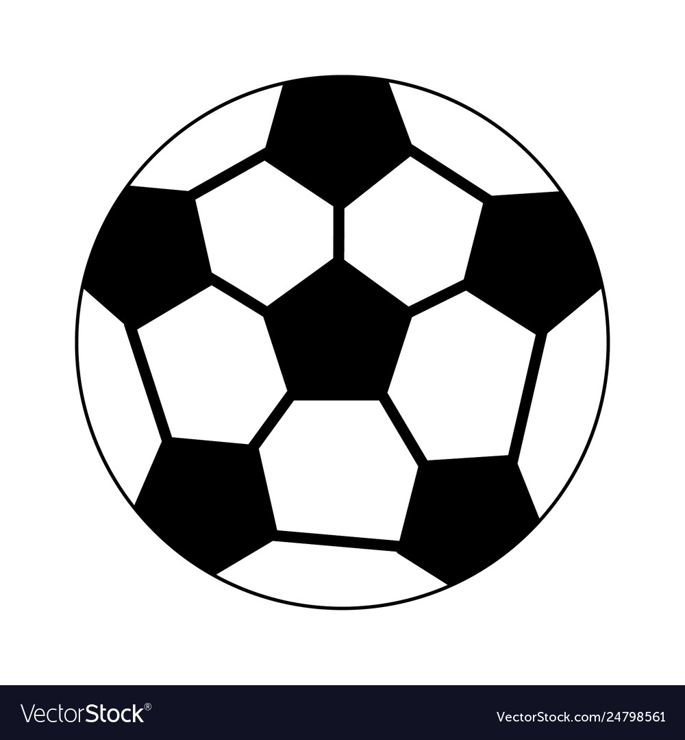 Soccer ball sport cartoon in black and white Vector Image