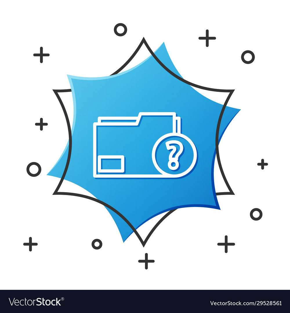 White line unknown document folder icon isolated vector image White line unknown document folder icon isolated