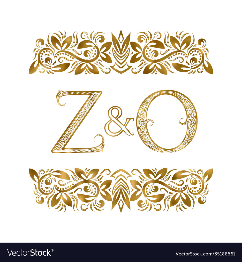 Z and o initials vintage logo letters