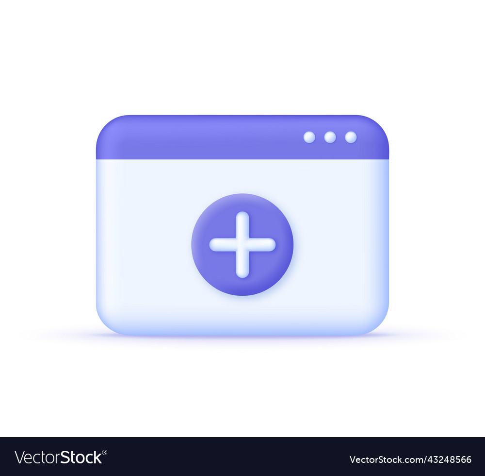 3d add new document isolated on white background vector image 3d add new document isolated on white background