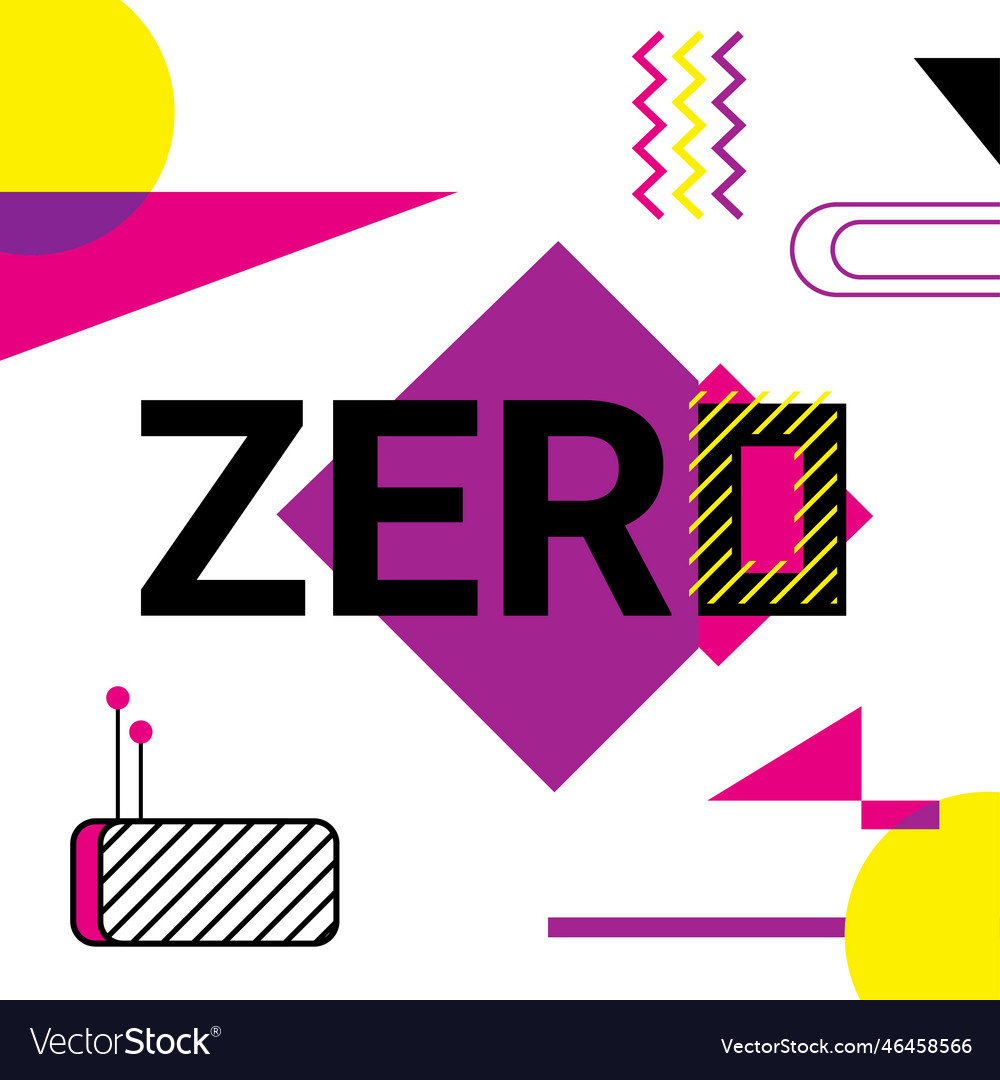 Abstract retro composition with zero text Vector Image Abstract retro composition with zero text