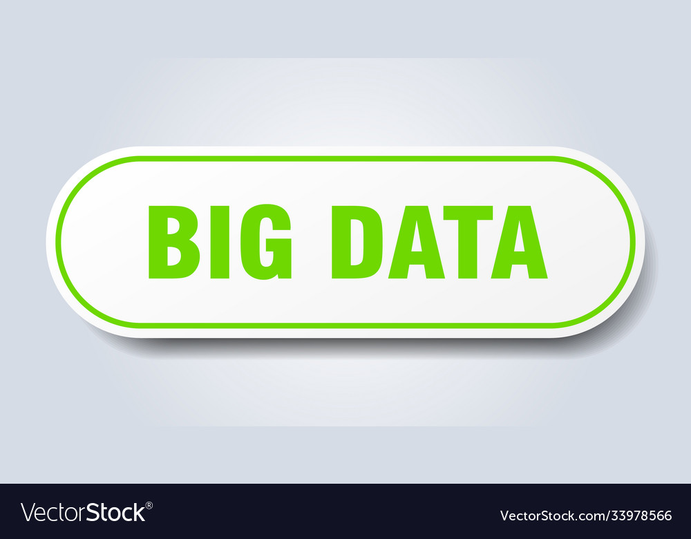 Big data sign rounded isolated button white