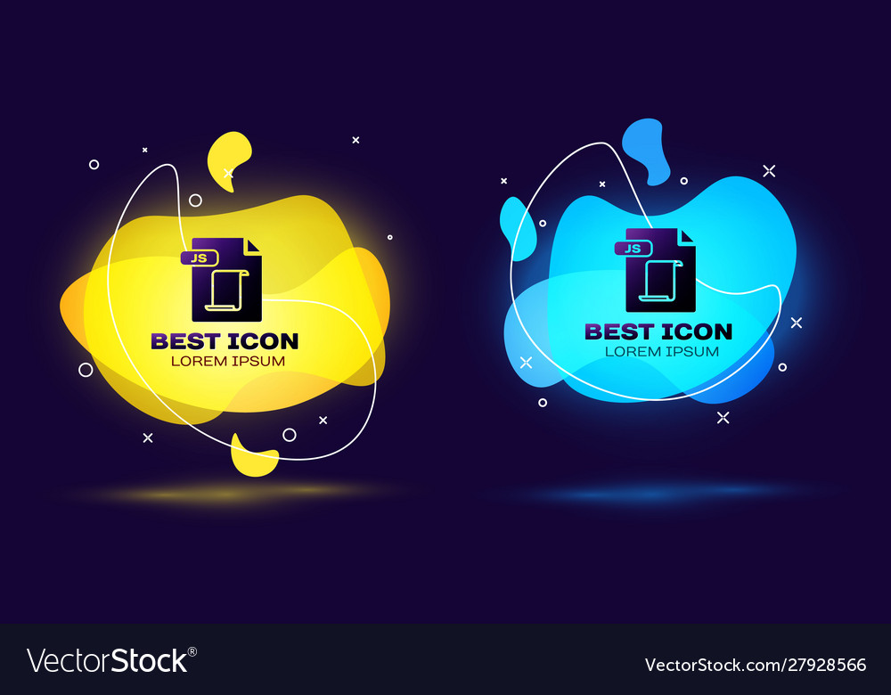 Black js file document download button icon vector image Black js file document download button icon