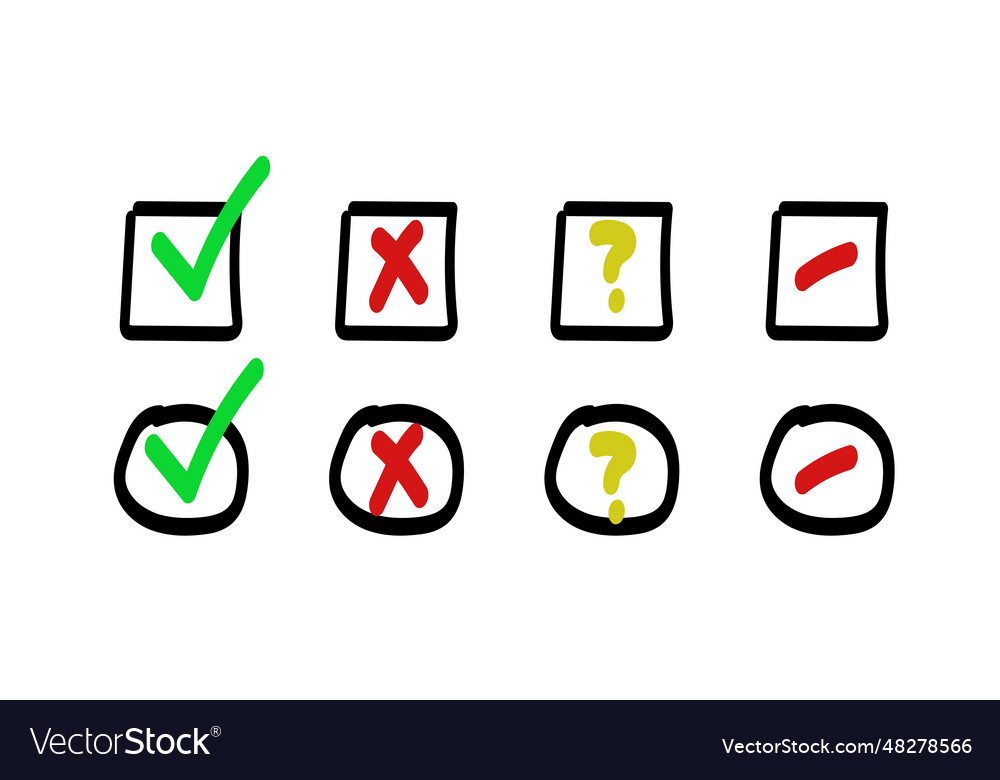 Check and cross mark set Vector Image Check and cross mark set