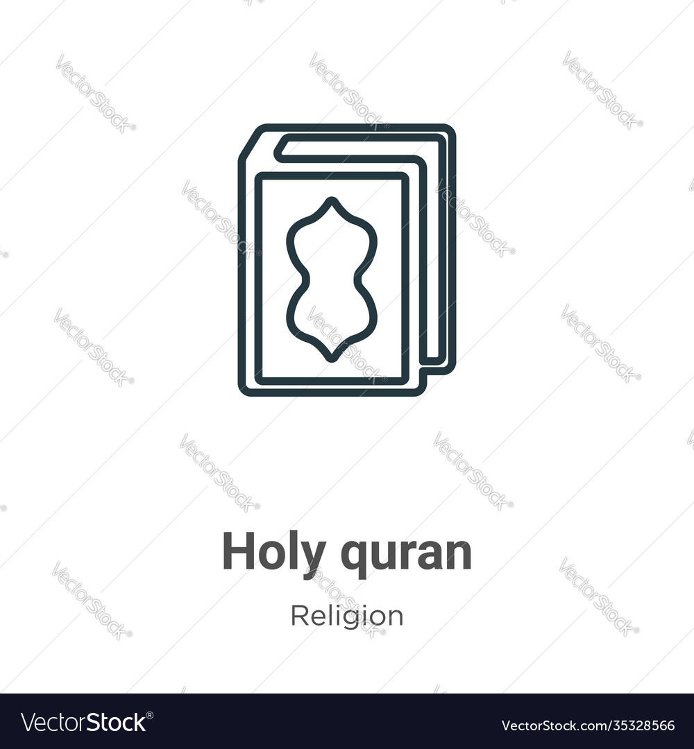 Holy quran outline icon thin line black