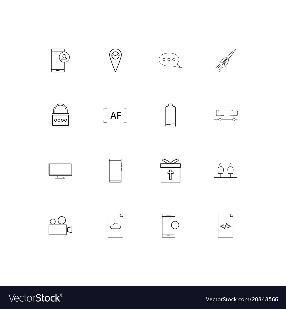 Internet of things linear thin icons set outlined