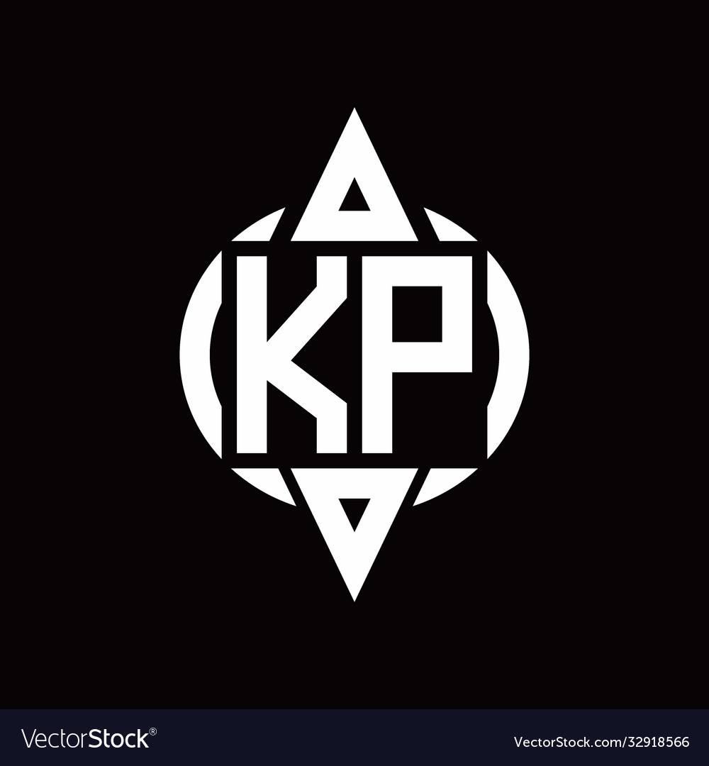 Kp logo with circle rounded combine triangle top Vector Image Kp logo with circle rounded combine triangle top
