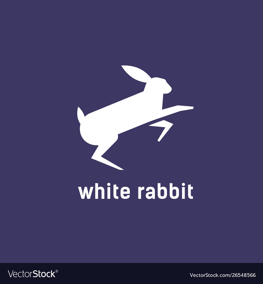 Logotype with silhouette jumping rabbit bunny vector image Logotype with silhouette jumping rabbit bunny