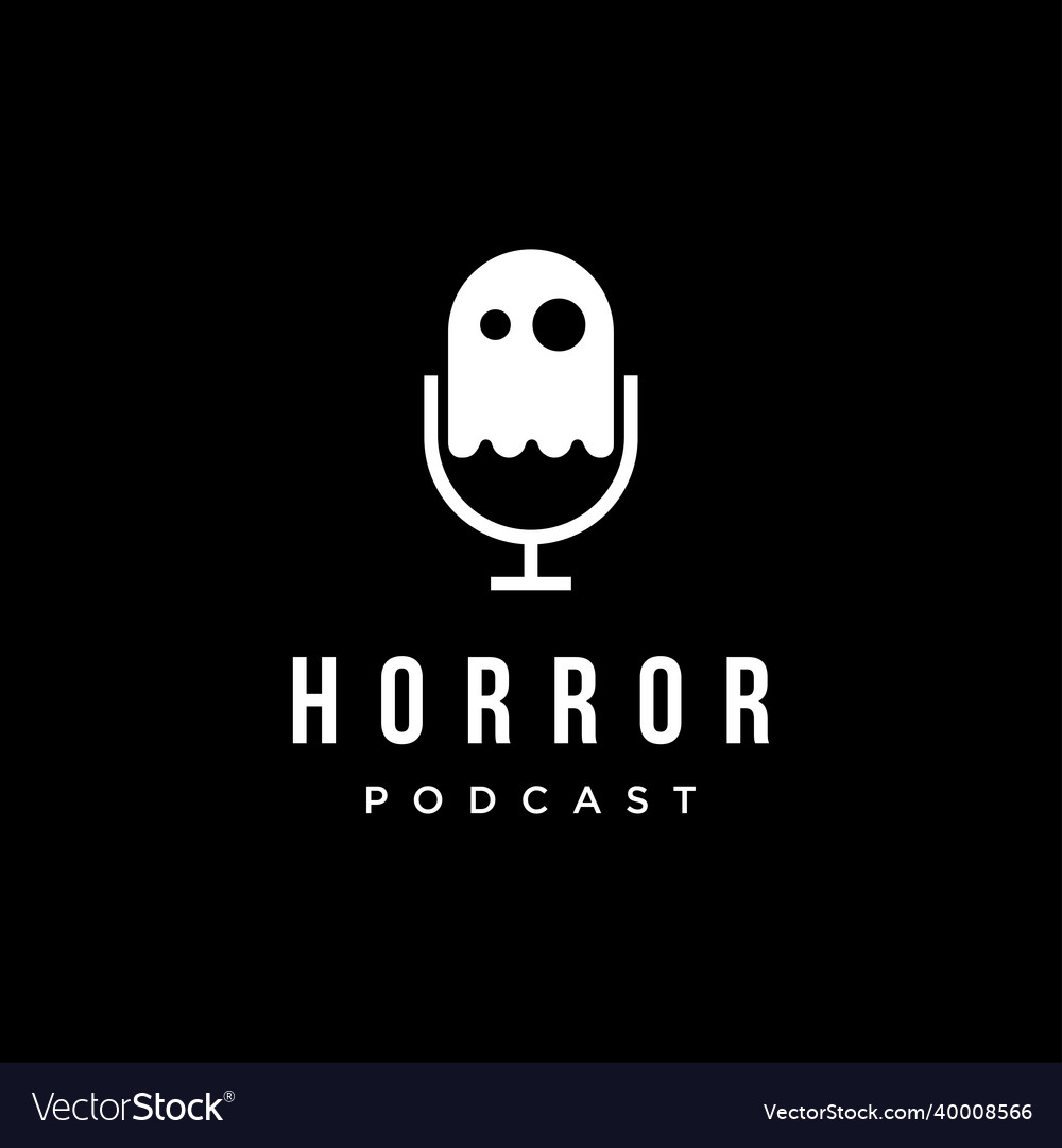 Minimalist mystery podcast horror podcast logo Vector Image