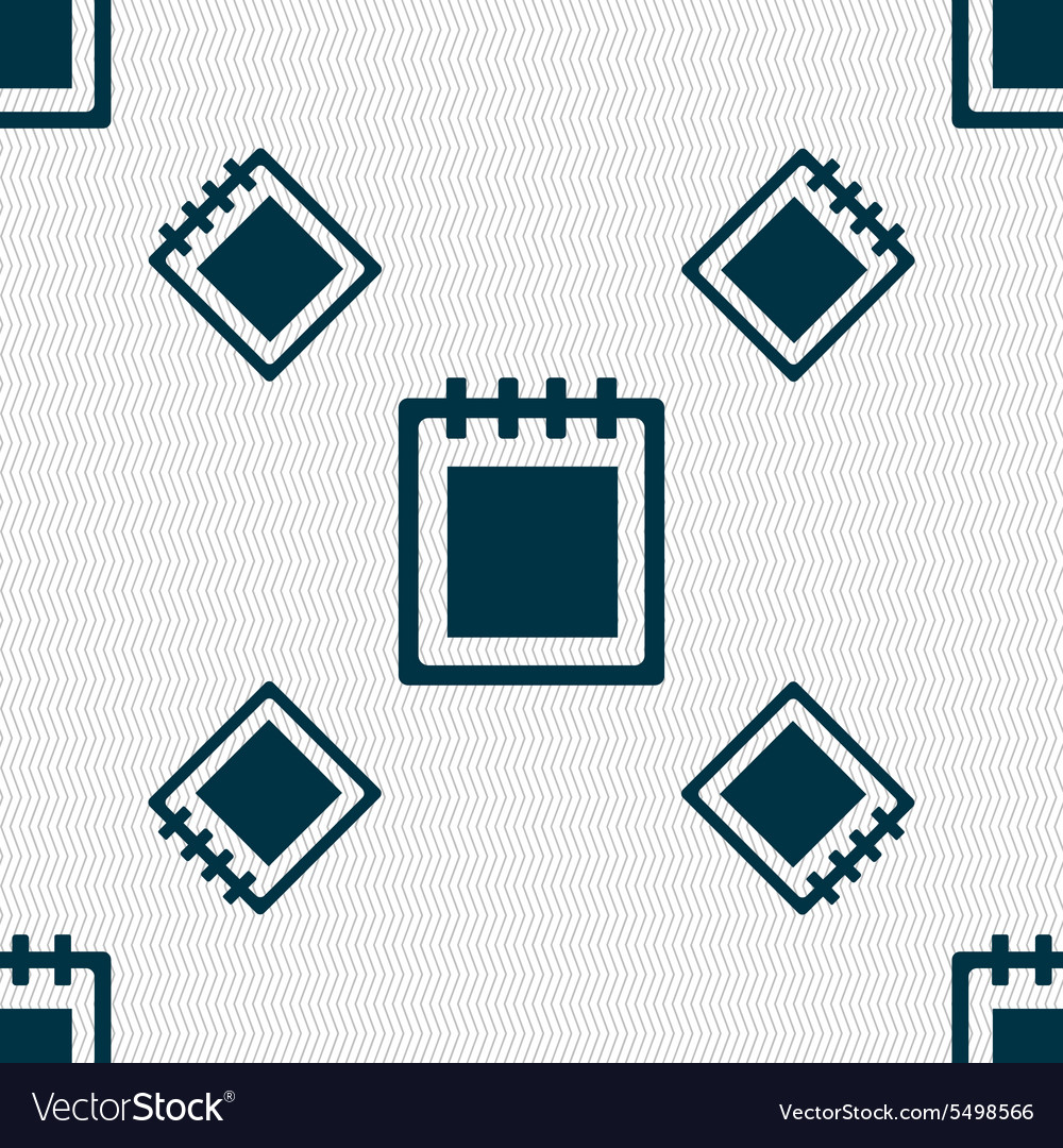 Notepad icon sign seamless pattern with geometric