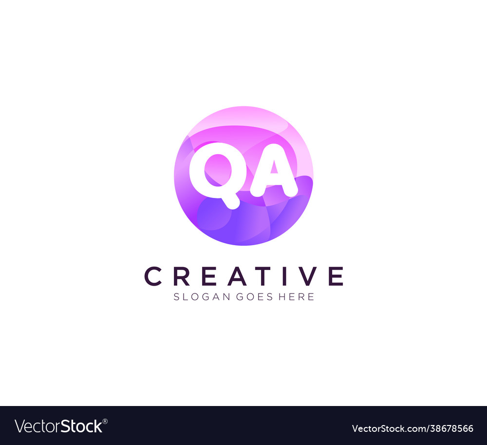 Qa initial logo with colorful circle template Vector Image Qa initial logo with colorful circle template