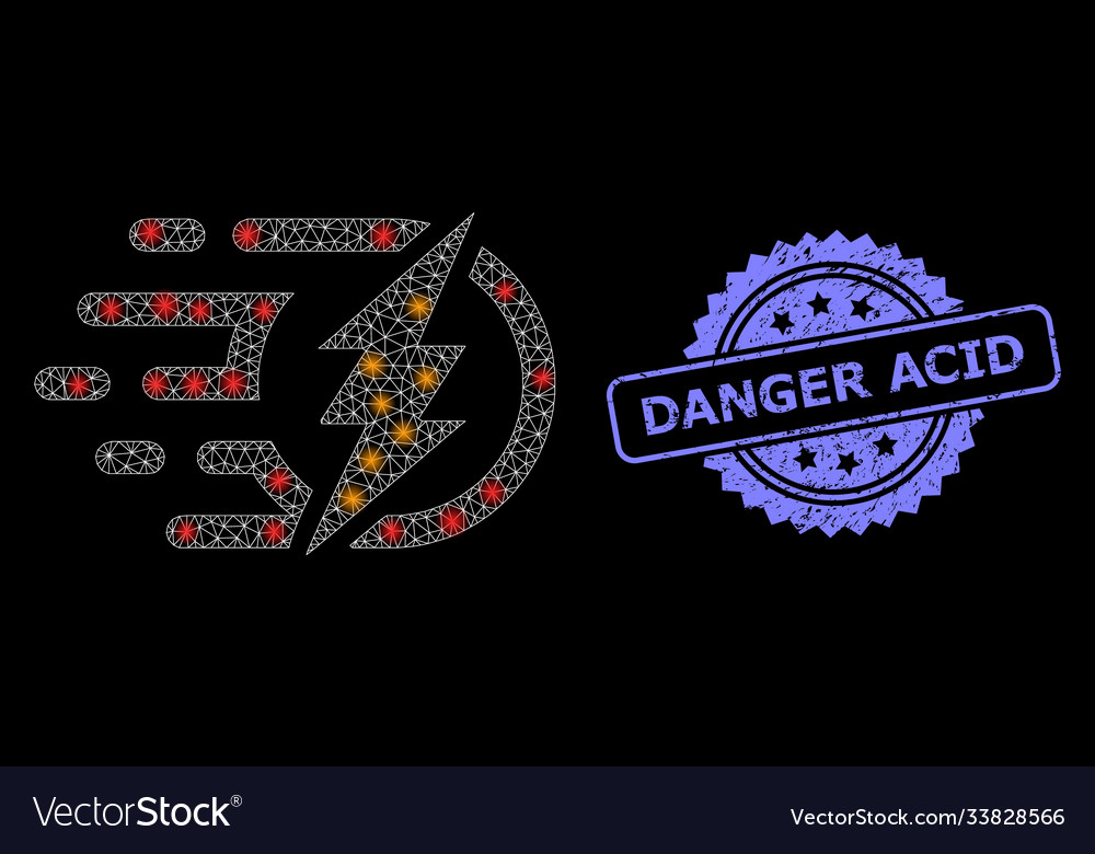 Rubber danger acid stamp and bright web network