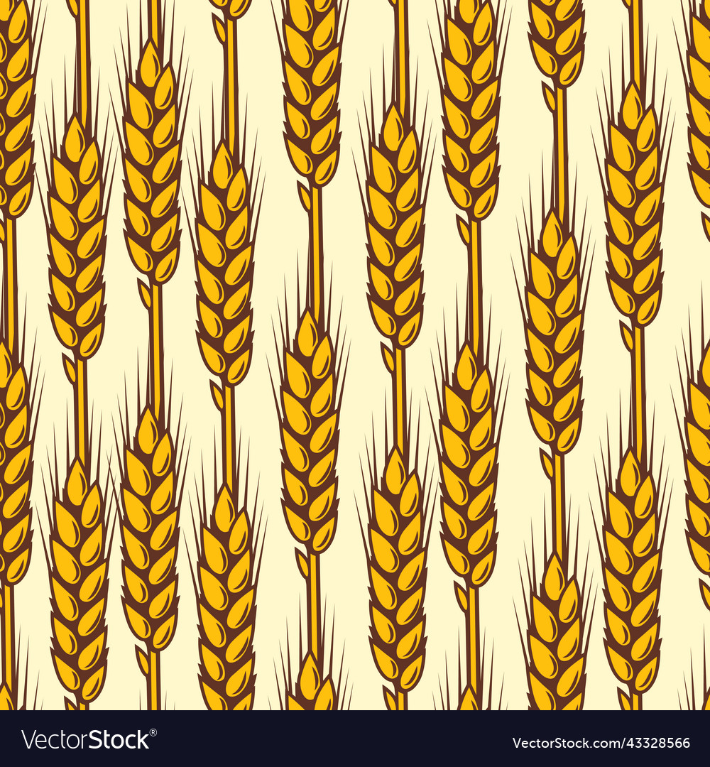 Seamless pattern with wheat agricultural image