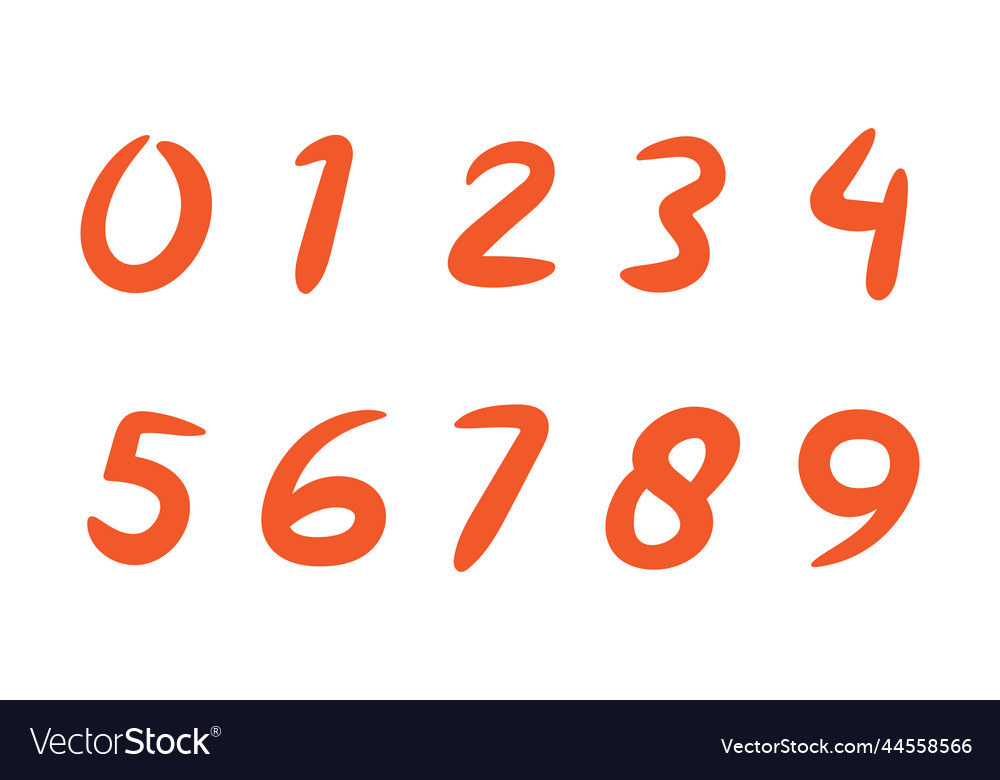 Set of red numbers icon