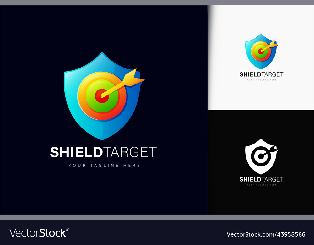Shield target logo design with gradient Vector Image Shield target logo design with gradient
