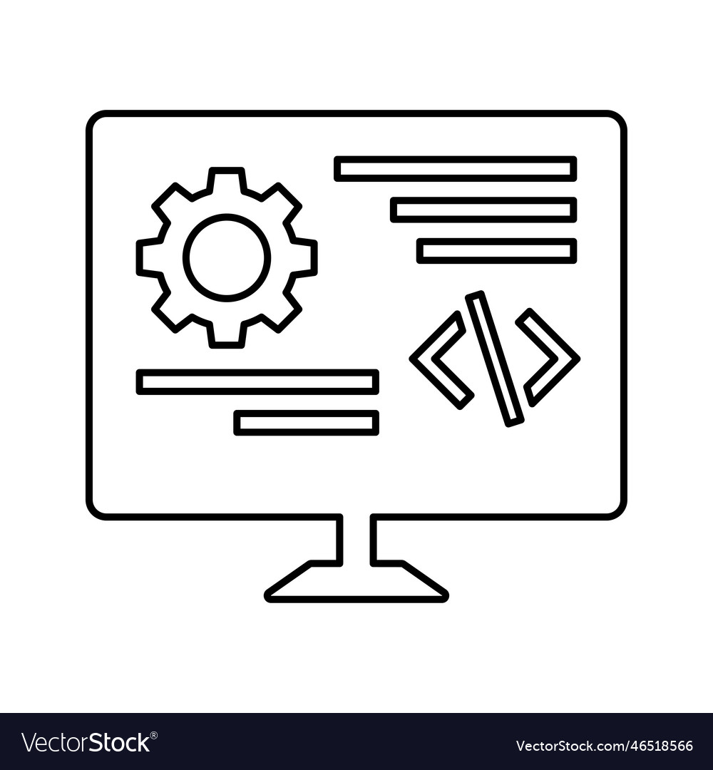 Web development icon line outline design