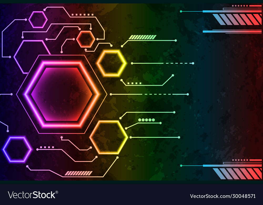 Abstract background with colorful hexagon