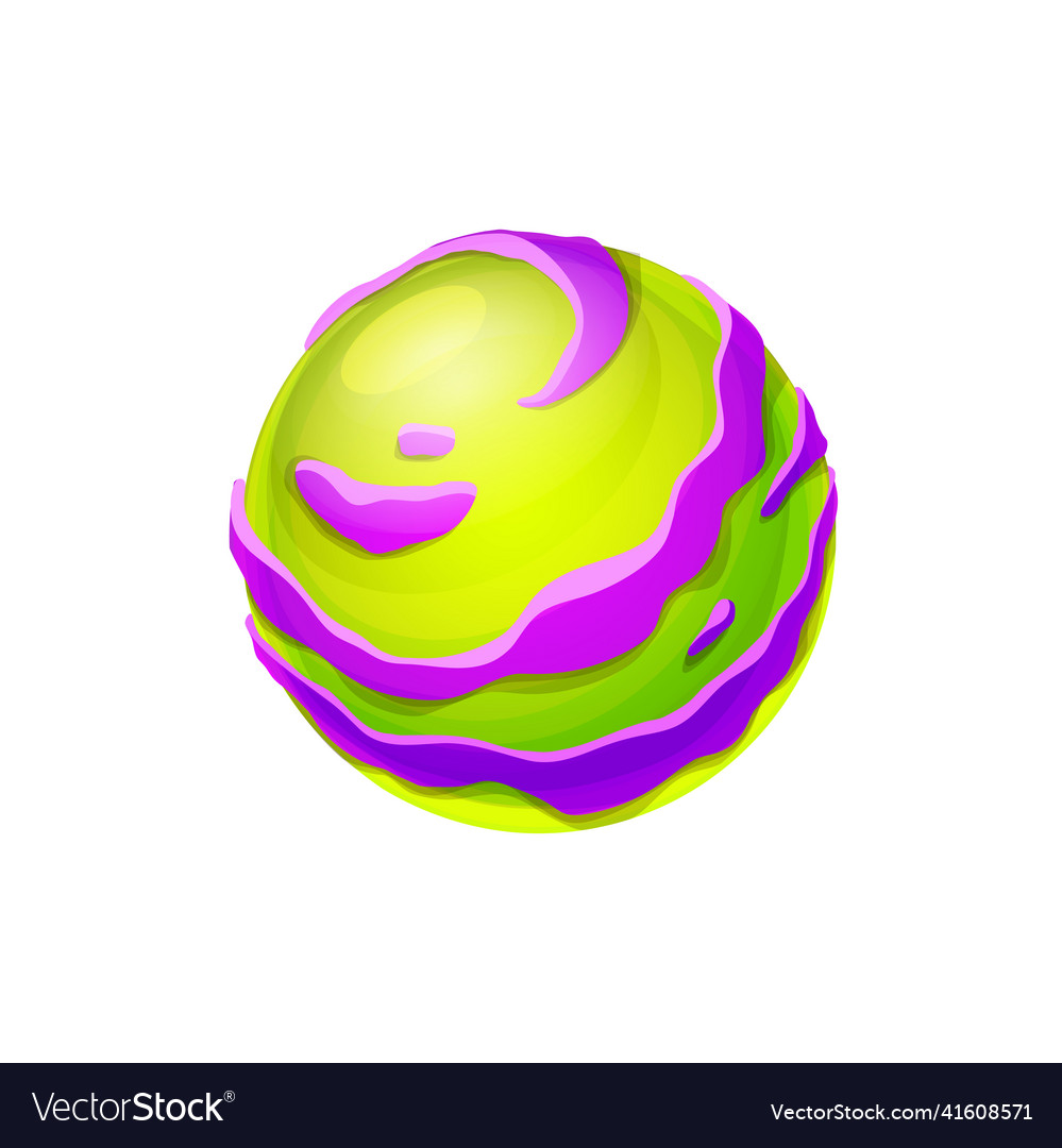 Alien outer space planet cartoon ui game sphere vector image Alien outer space planet cartoon ui game sphere
