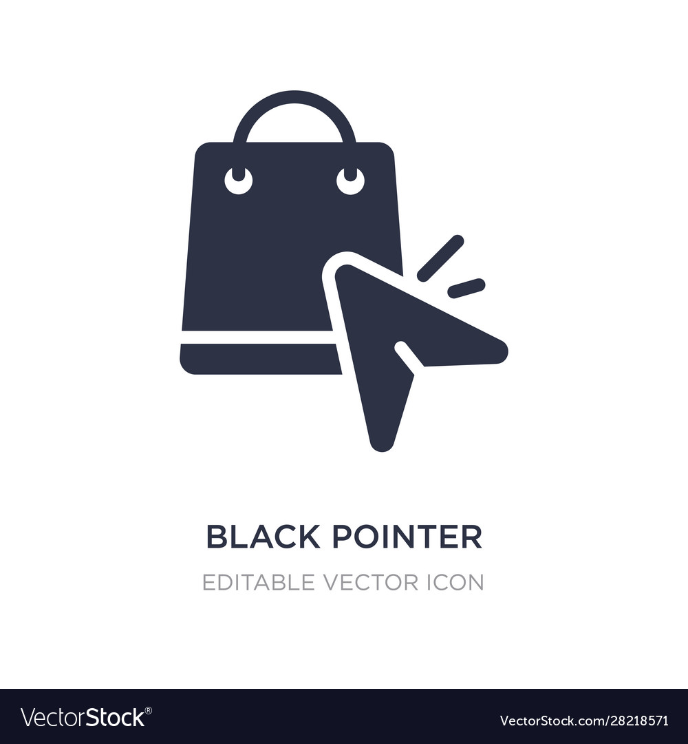 Black pointer icon on white background simple