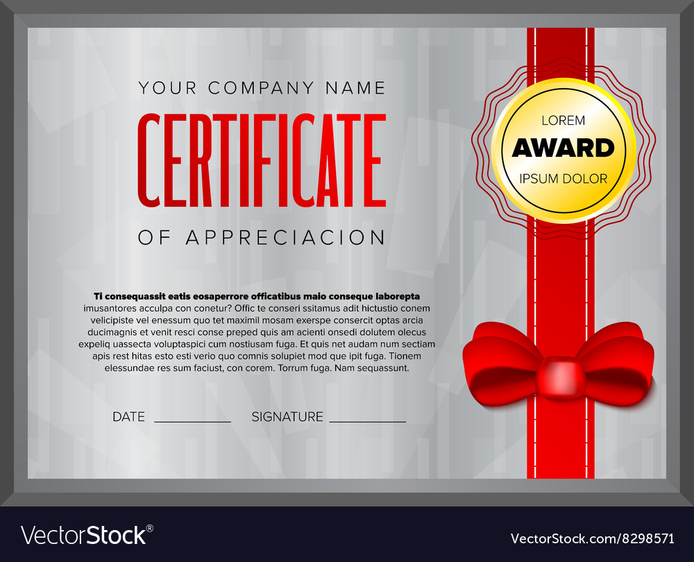 Certificate design with gray background
