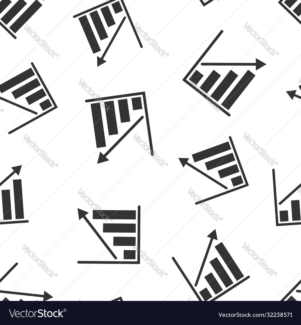 Chart graph icon in flat style arrow grow vector image Chart graph icon in flat style arrow grow