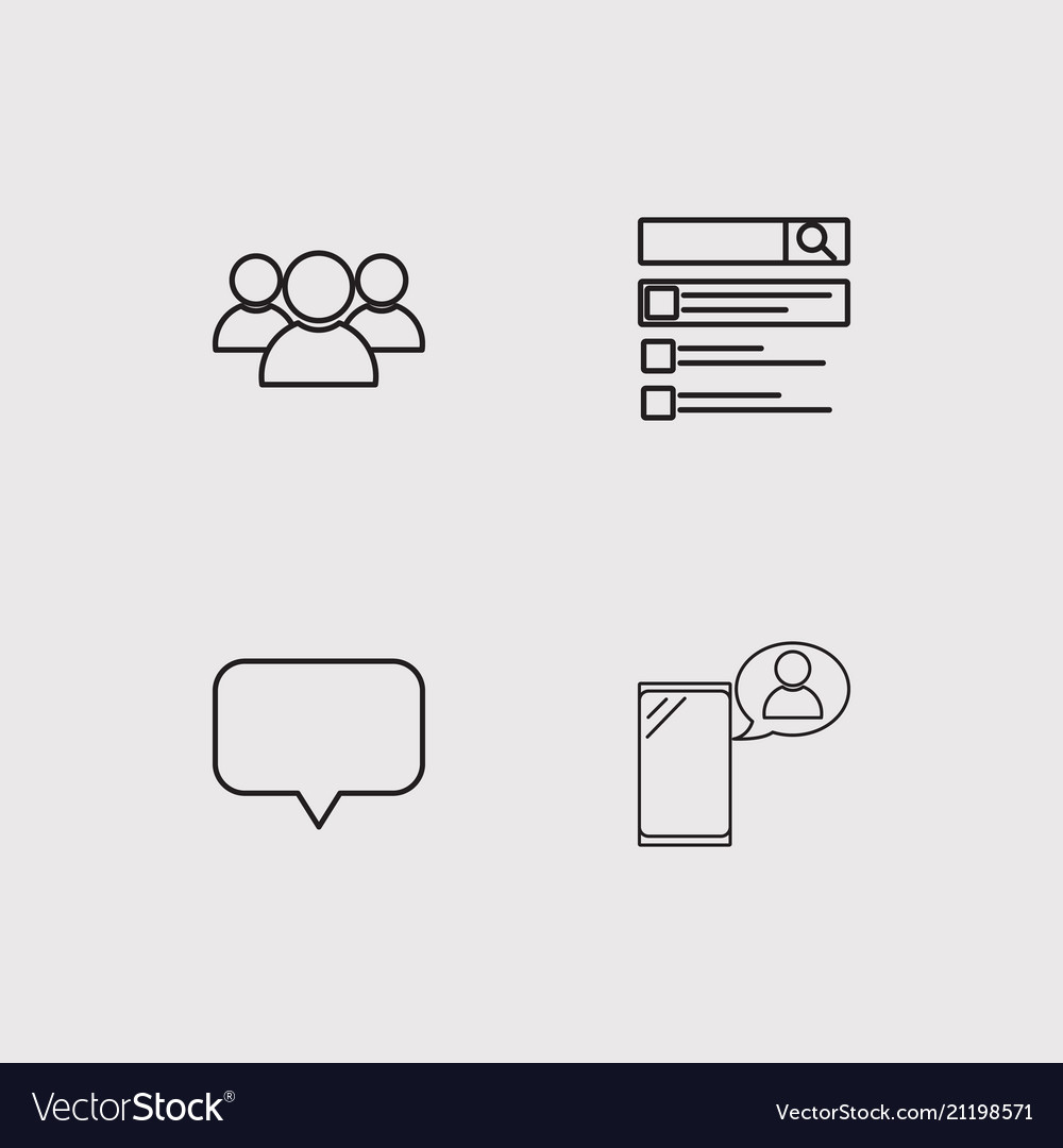 Communication simple linear icons set outlined