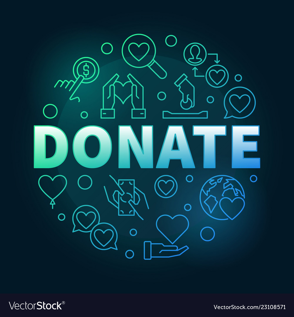 Donate round colored in thin Royalty Free Vector Image