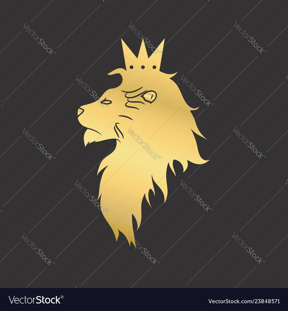 Gold lion Royalty Free Vector Image - VectorStock