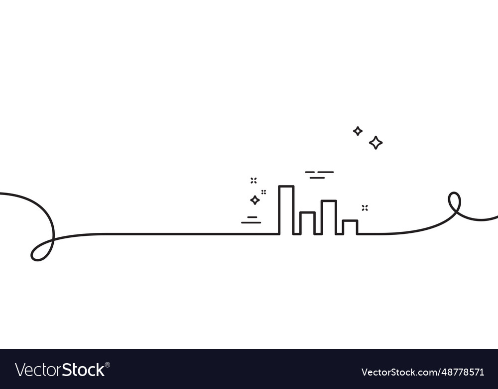 Histogram chart line icon financial graph