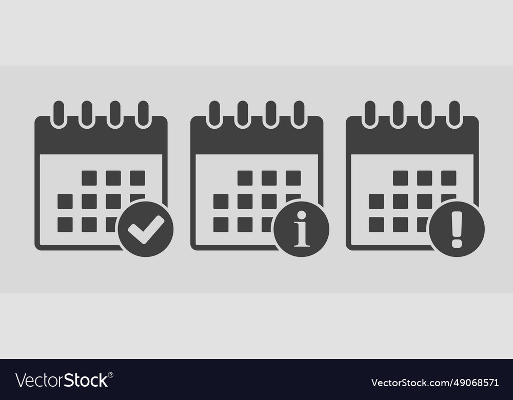 Icon calendar - popup message check info error