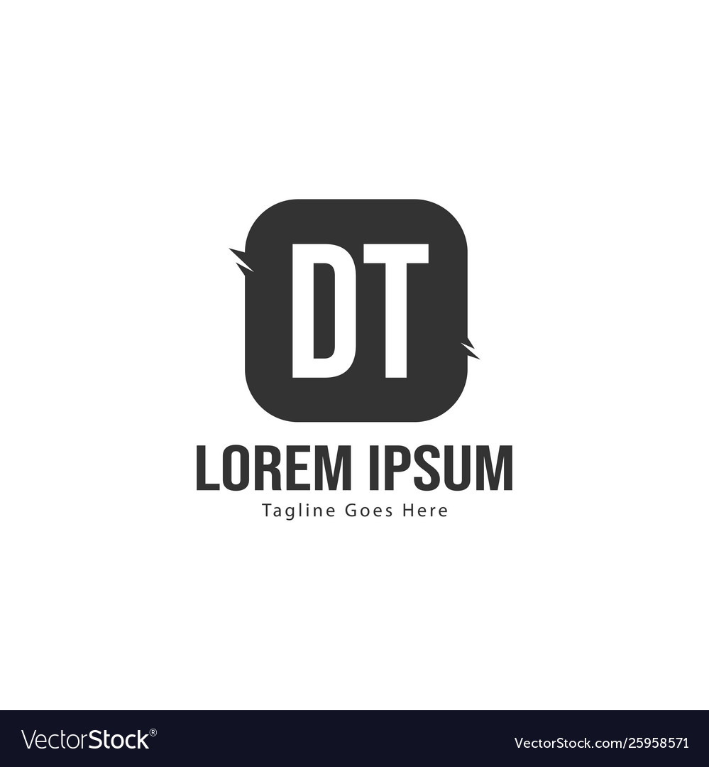 Initial dt logo template with modern frame