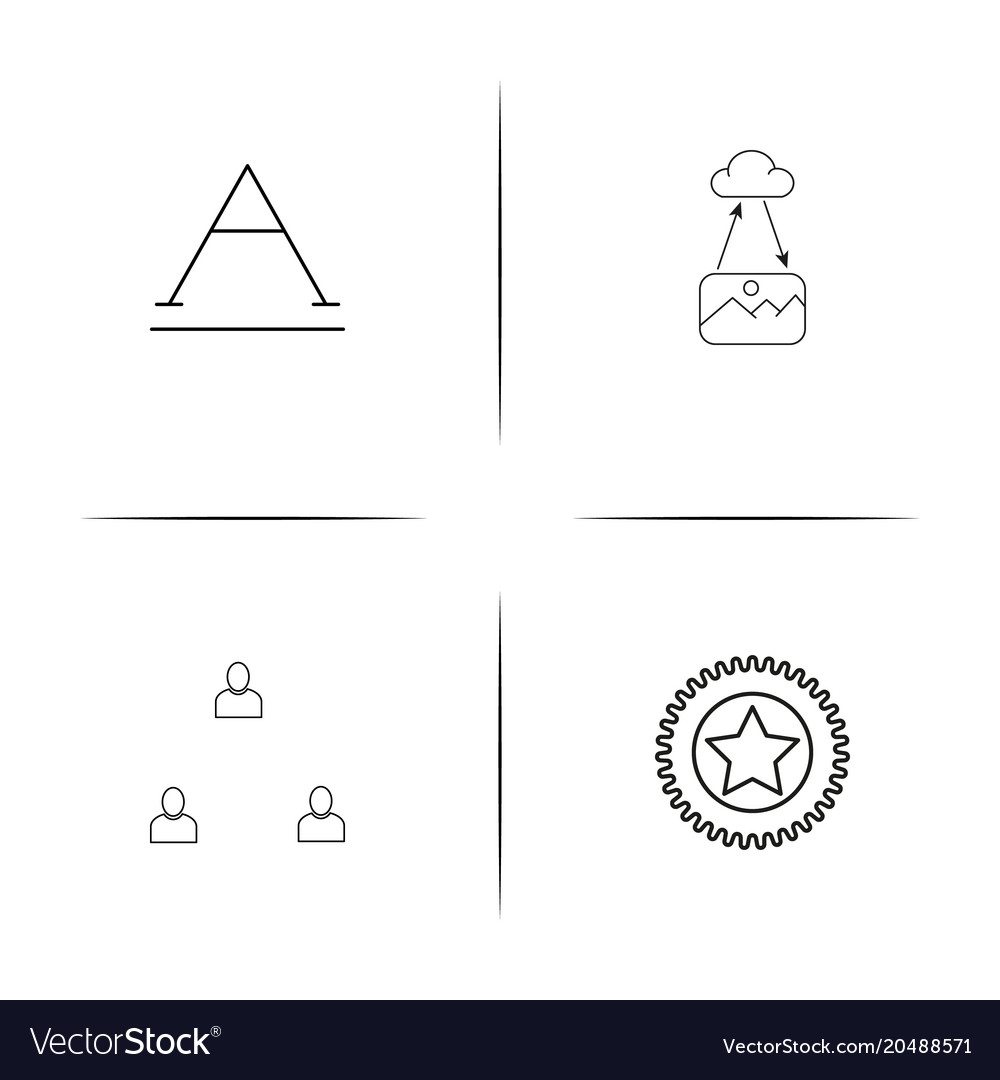 Interface simple linear icons set outlined