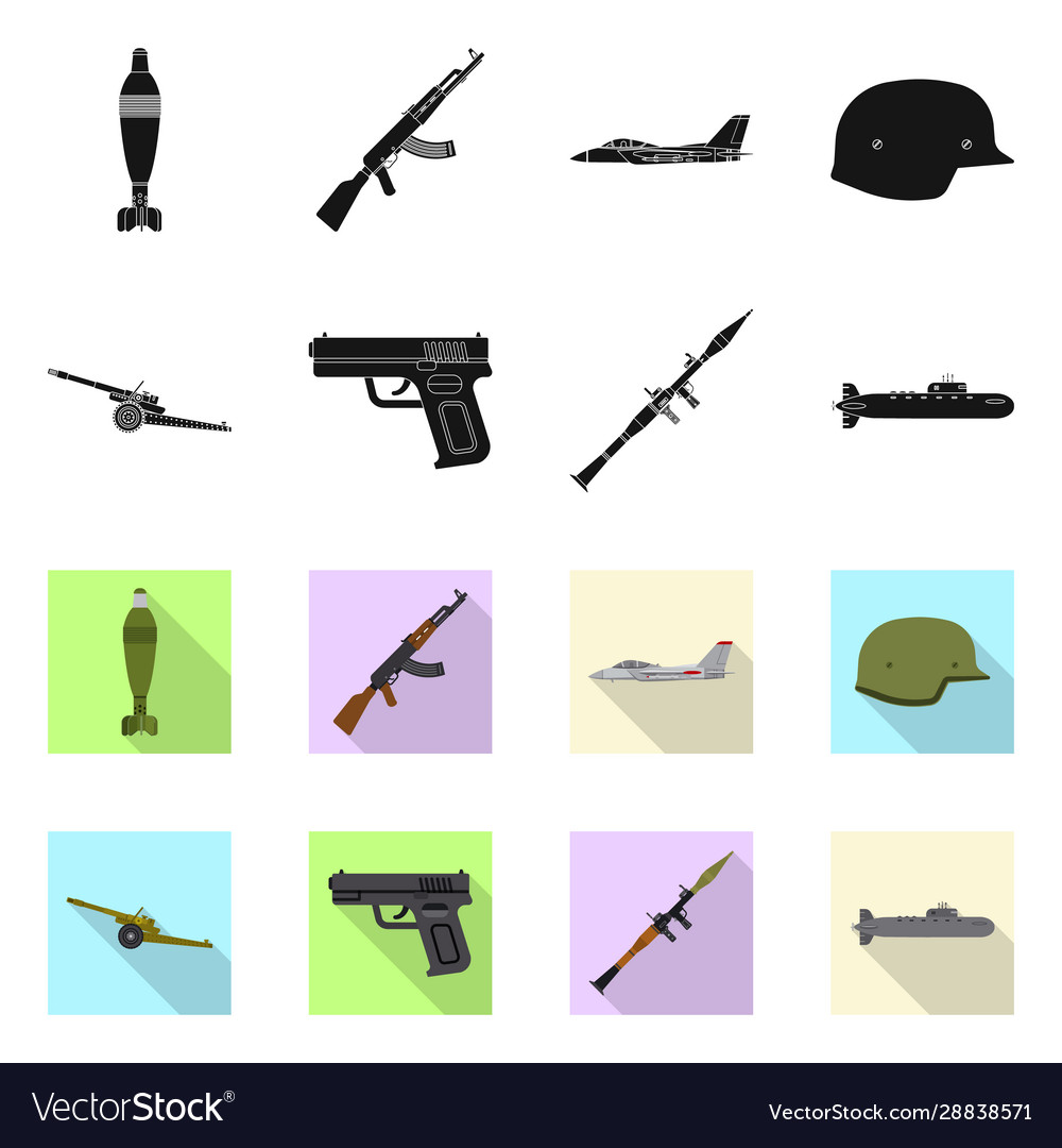 Isolated object weapon and gun icon collection vector image Isolated object weapon and gun icon collection