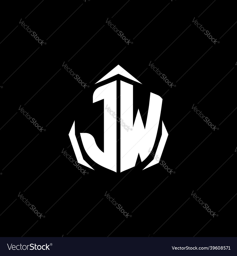 Jw monogram shield shape style