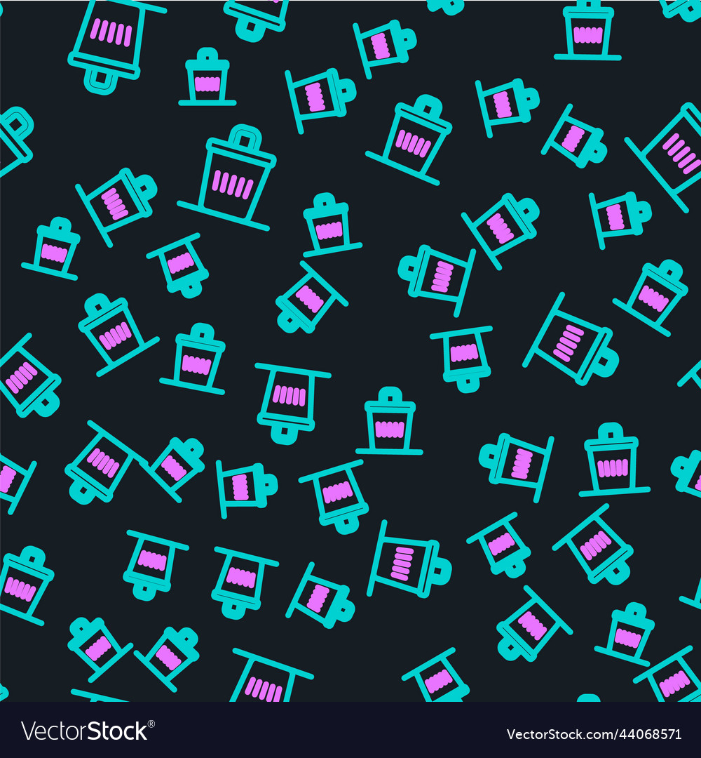 Line trash can icon isolated seamless pattern