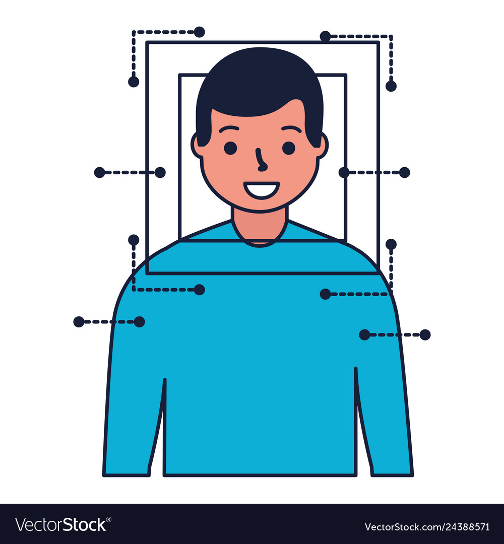 Man Face Scan biometrische digitale Technologie