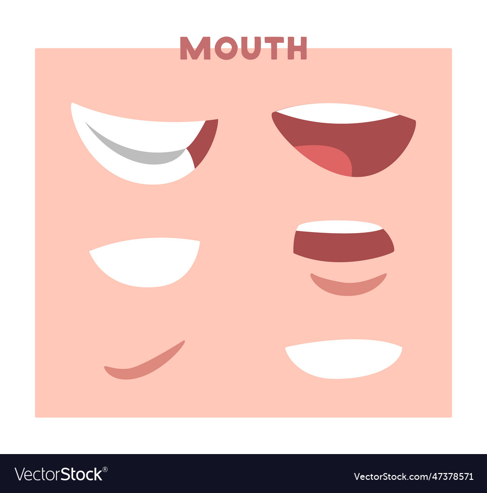 Mouth as part of human face set