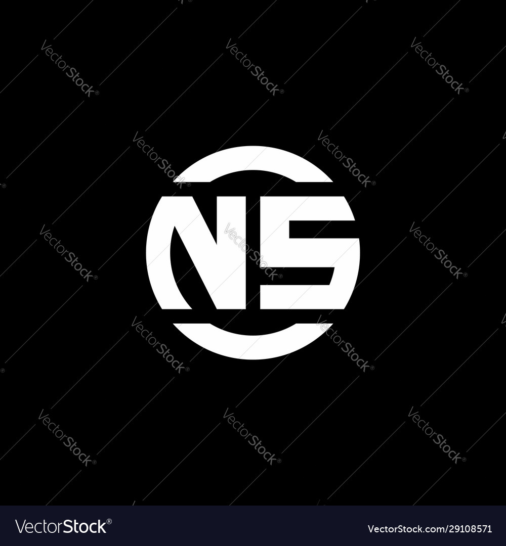 Ns logo monogram isolated on circle element
