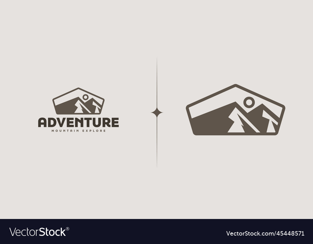 Rocky mountain hilltop nature landscape Royalty Free Vector
