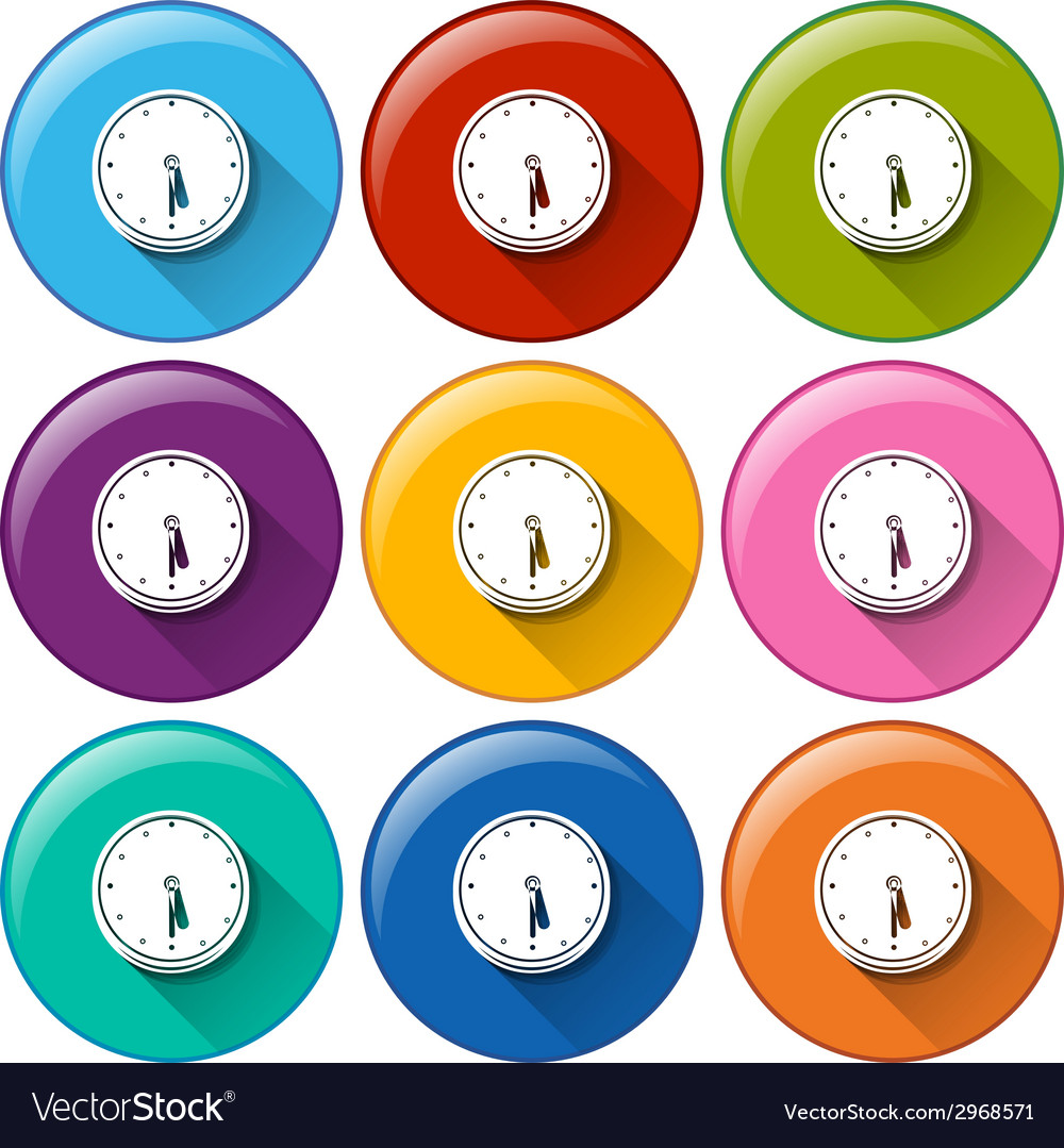 Round icons with clocks