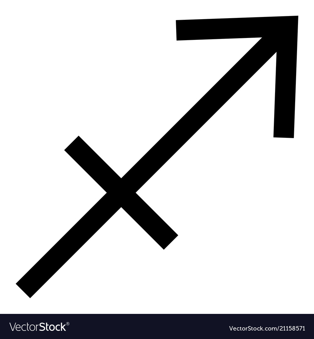 Sagittarius symbol zodiac icon black color flat Vector Image